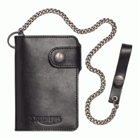 CARTERA DE PIEL NEGRA CON CADENA TRIUMPH-Triumph