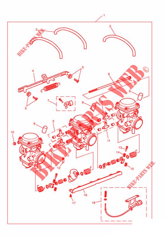 CARBURADORES – 3 CILINDROS   TODOS EXCEPTO US CAL DESDE MOTOR N° 55881 para Triumph TROPHY