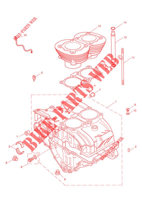 CARTERES CIGÜEÑAL Y PIEZAS   HASTA MOTOR N° 221608 (Y MOTOR N° 229407 A 230164) para Triumph Thruxton Carbs